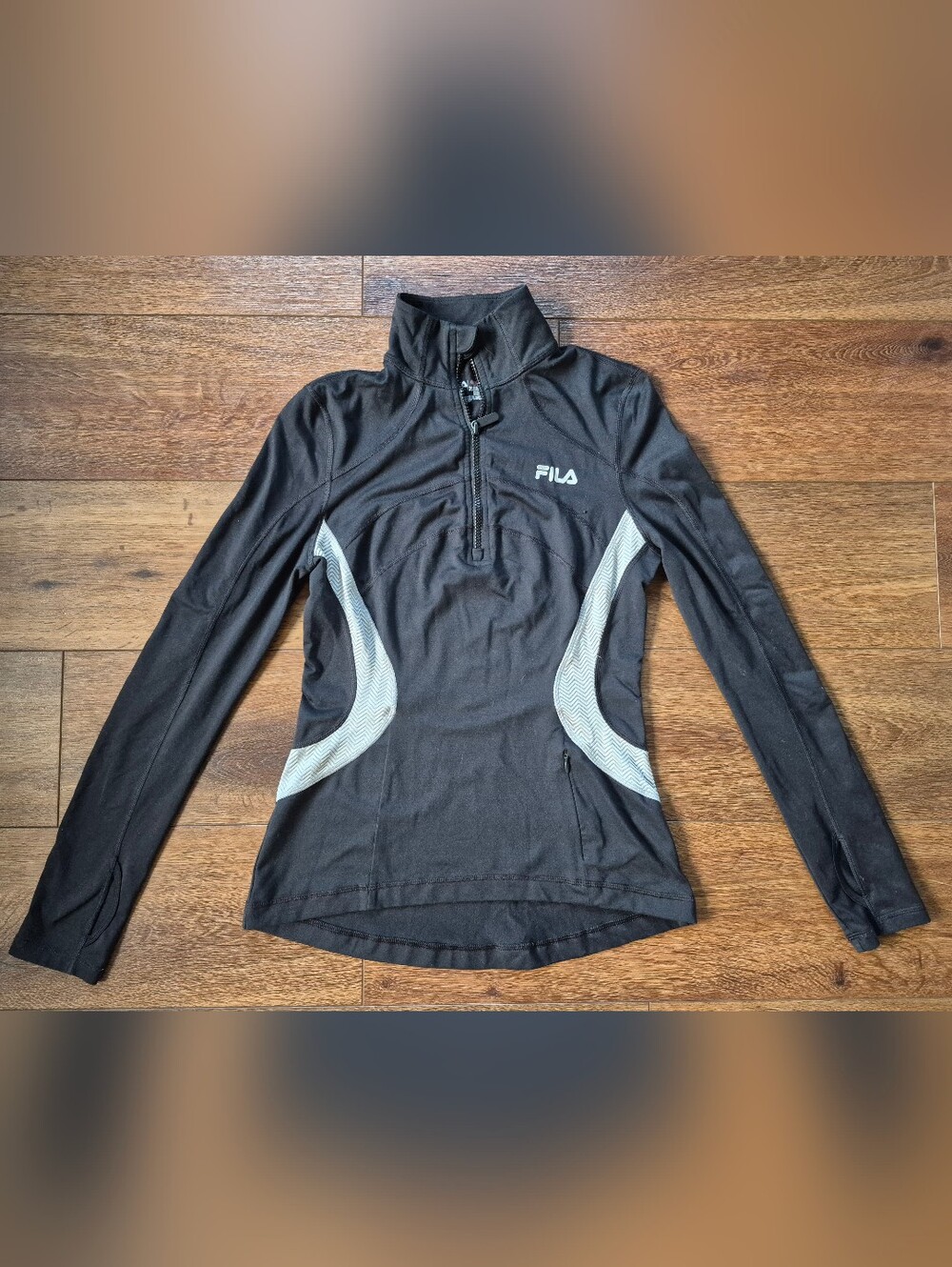 Fila Sport Shirt Running Long Sleeve Activewear Pullover Collar Sz XS